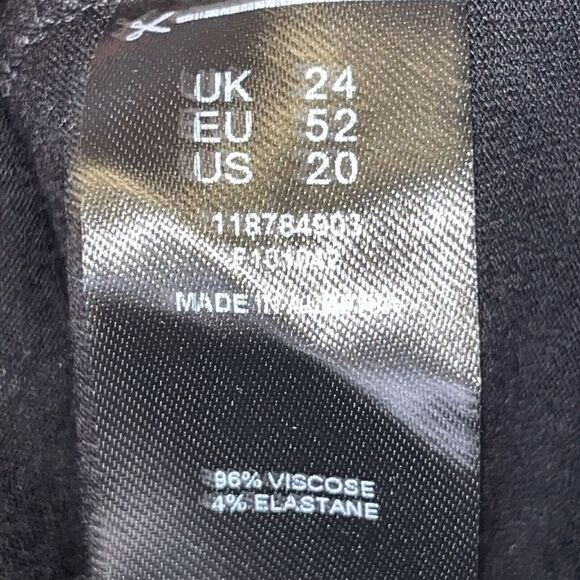 ASOS‎ Design Curve Dress Sz 20 Black Draped Crossover Neck Midi Tapered - Picture 7 of 14